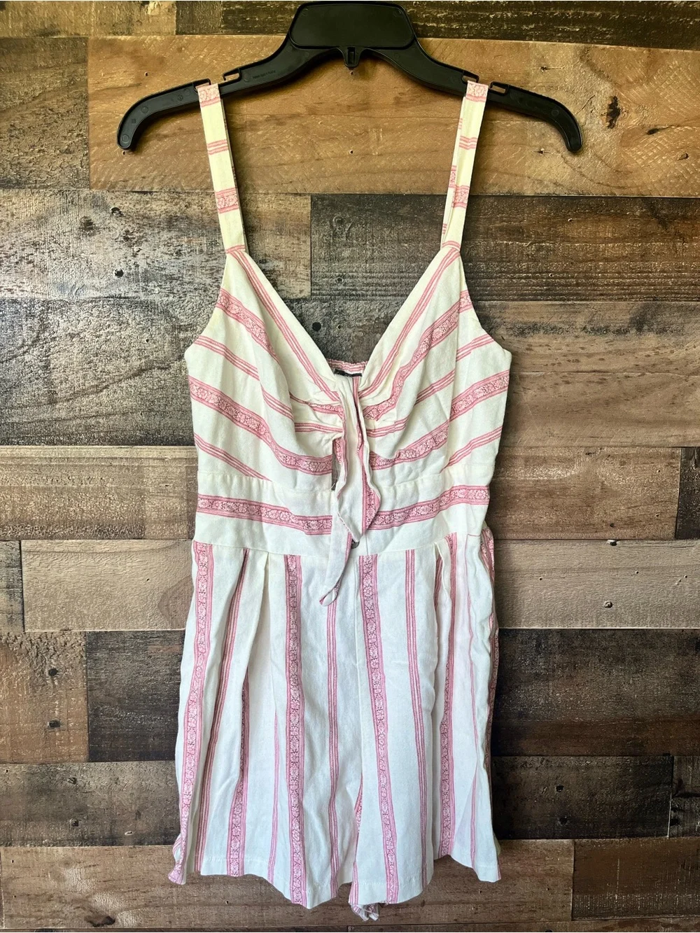 Women's Lily Rose Pink and Cream Romper | S - Picture 2 of 6